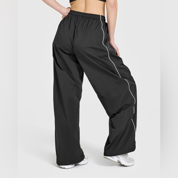 🆕 OVERSIZED PIPED WOVEN STRAIGHT LEG TRACK BOTTOMS Medium-Long - Picture 3 of 10